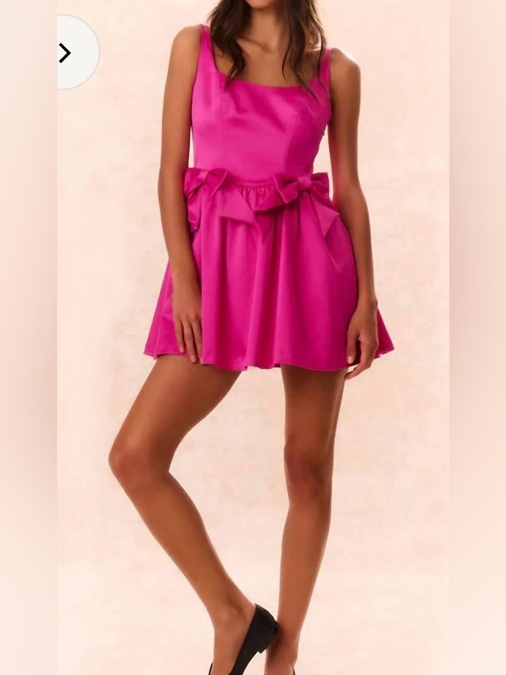 LoveShackFancy Women’s Bayer Bow Trim Mini Dress NWT Size 00 in Fuchsia